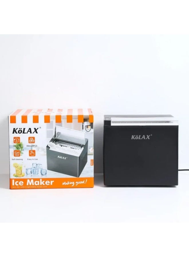 Kolax Portable Countertop Ice Maker - Fast Ice Machine Produces 9 Bullet Cubes in 6-9 Minutes - 12kg Daily Capacity - Quiet Operation with Self-Cleaning Function - Image 3